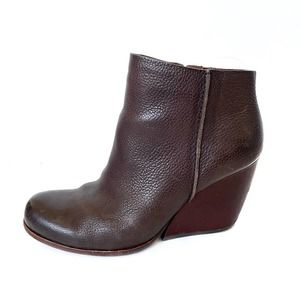 Kork Ease | Women's Natalya Brown Leather Wedge Ankle Booties Morosita | sz 7